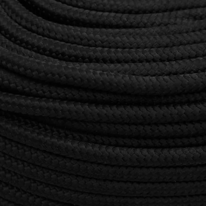 Werktouw 10 mm 25 m polyester zwart