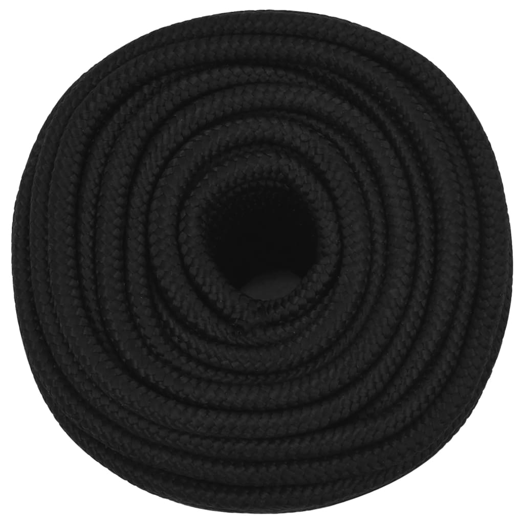 Werktouw 12 mm 25 m polyester zwart