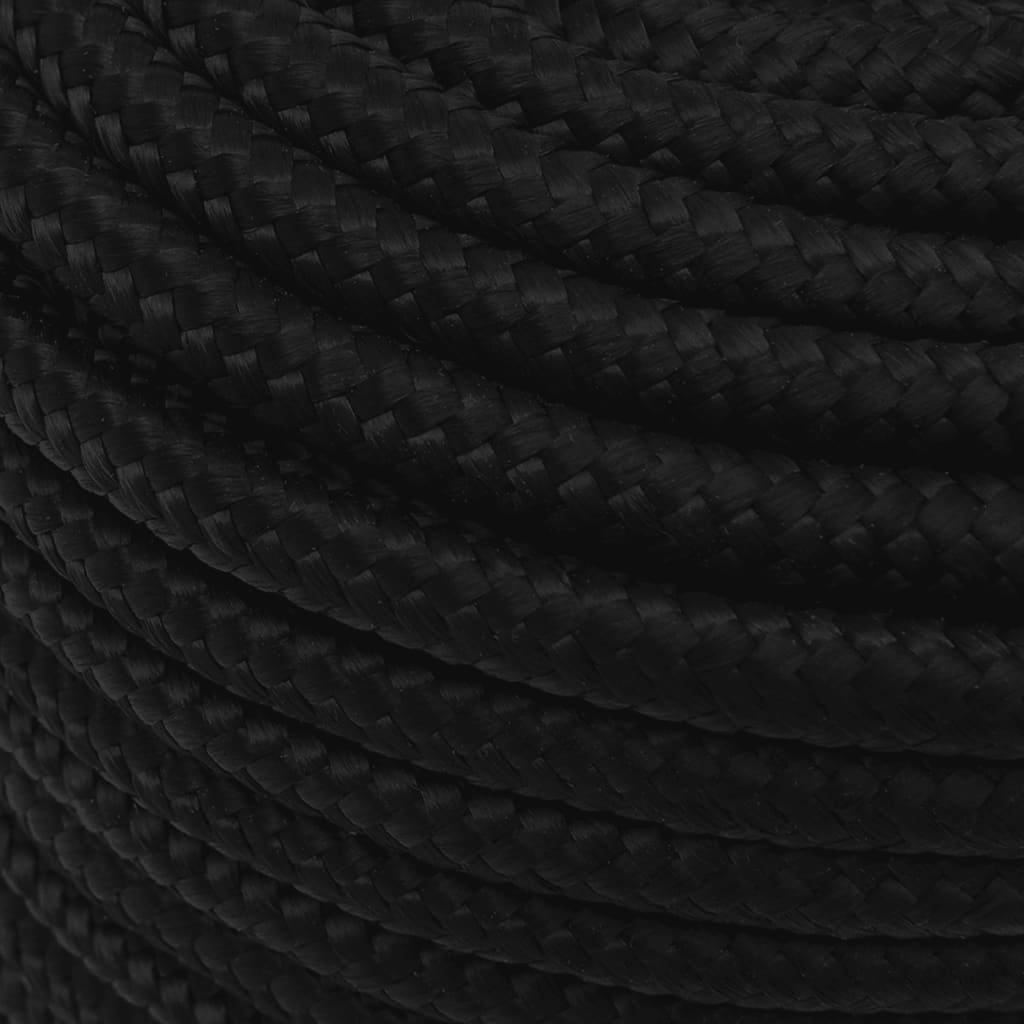 Werktouw 14 mm 100 m polyester zwart