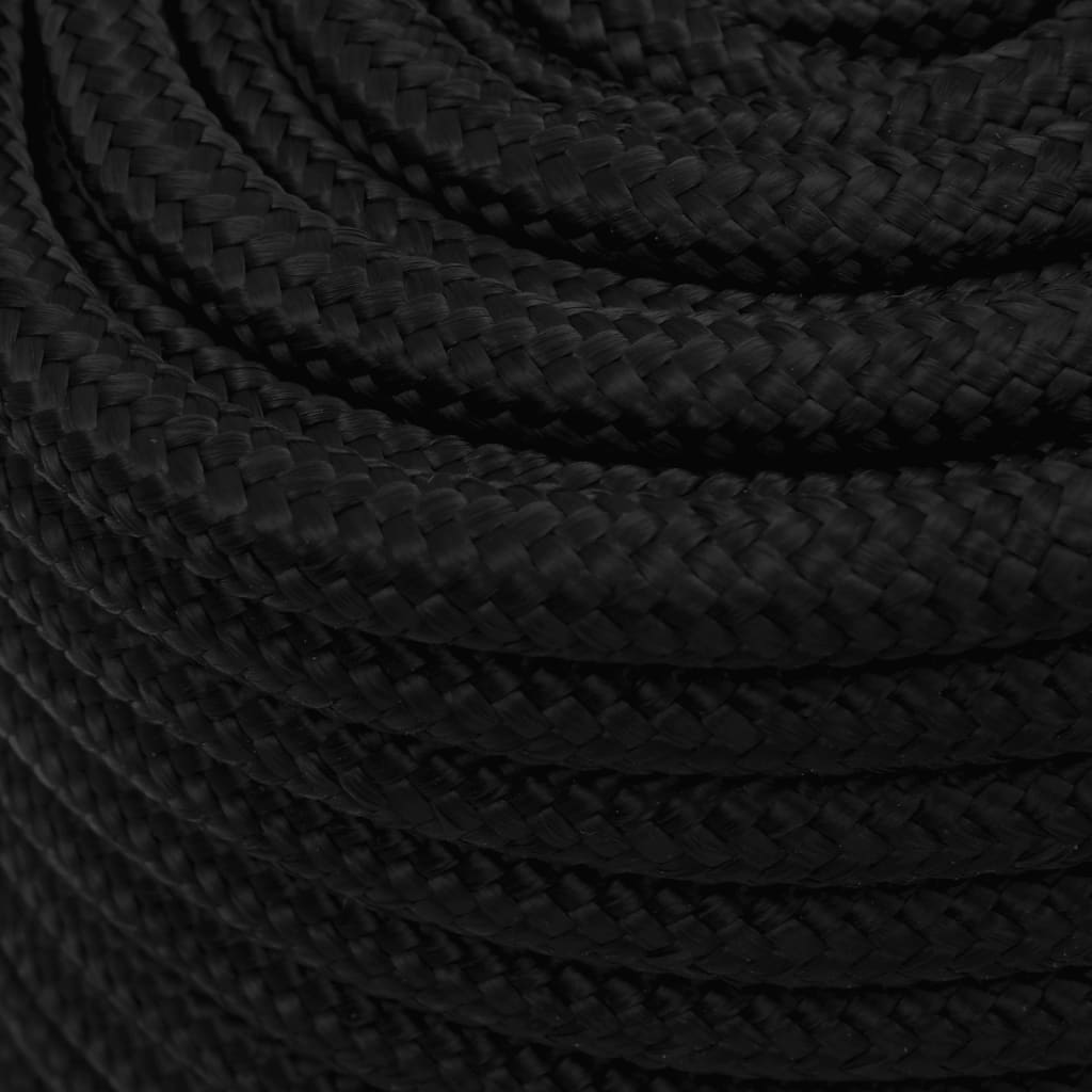 Werktouw 16 mm 25 m polyester zwart
