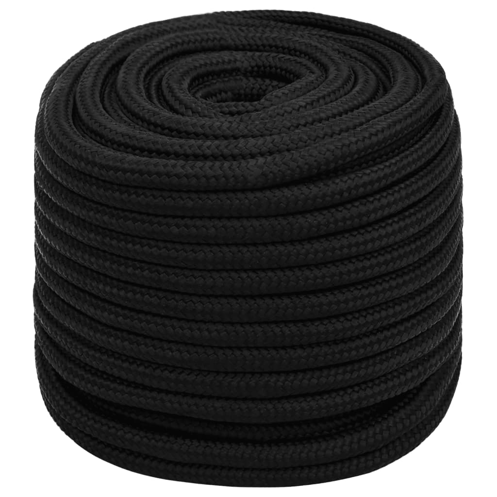 Werktouw 16 mm 100 m polyester zwart