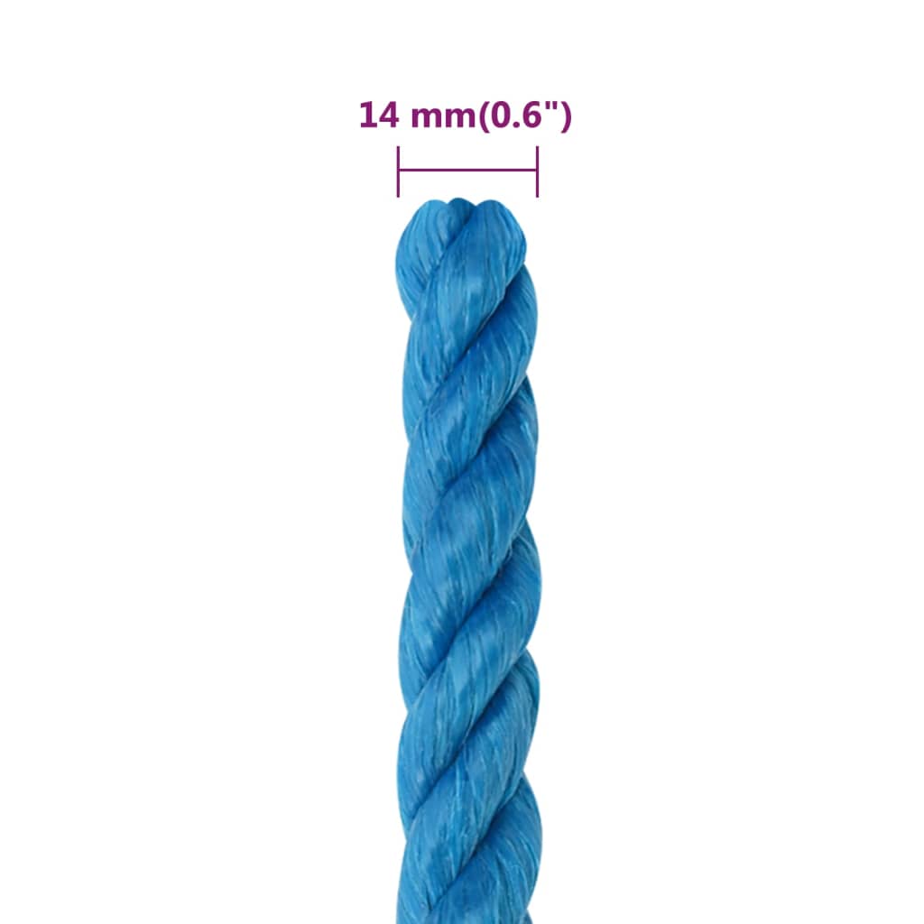 Werktouw 14 mm 25 m polypropeen blauw