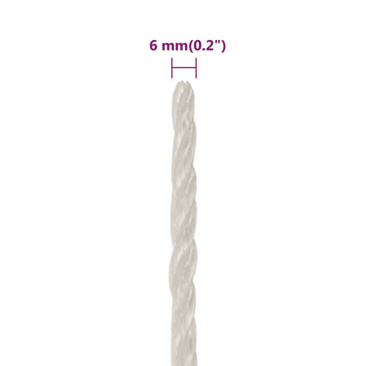 Werktouw 6 mm 25 m polypropeen wit