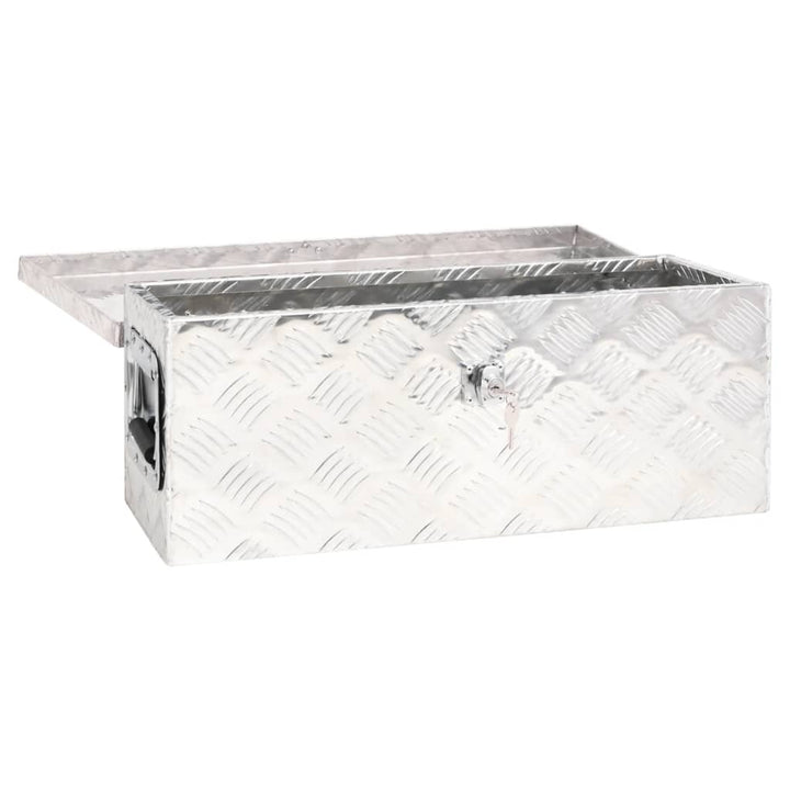 Opbergbox 60x23,5x23 cm aluminium zilverkleurig