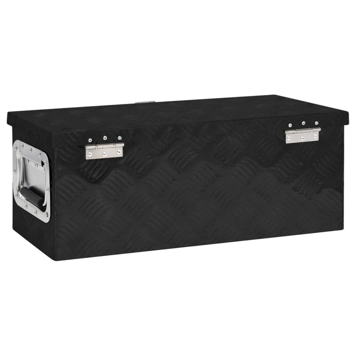 Opbergbox 60x23,5x23 cm aluminium zwart