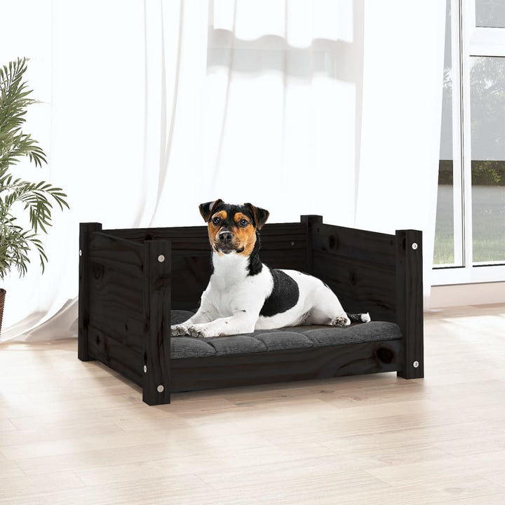 Hondenmand 55,5x45,5x28 cm massief grenenhout zwart