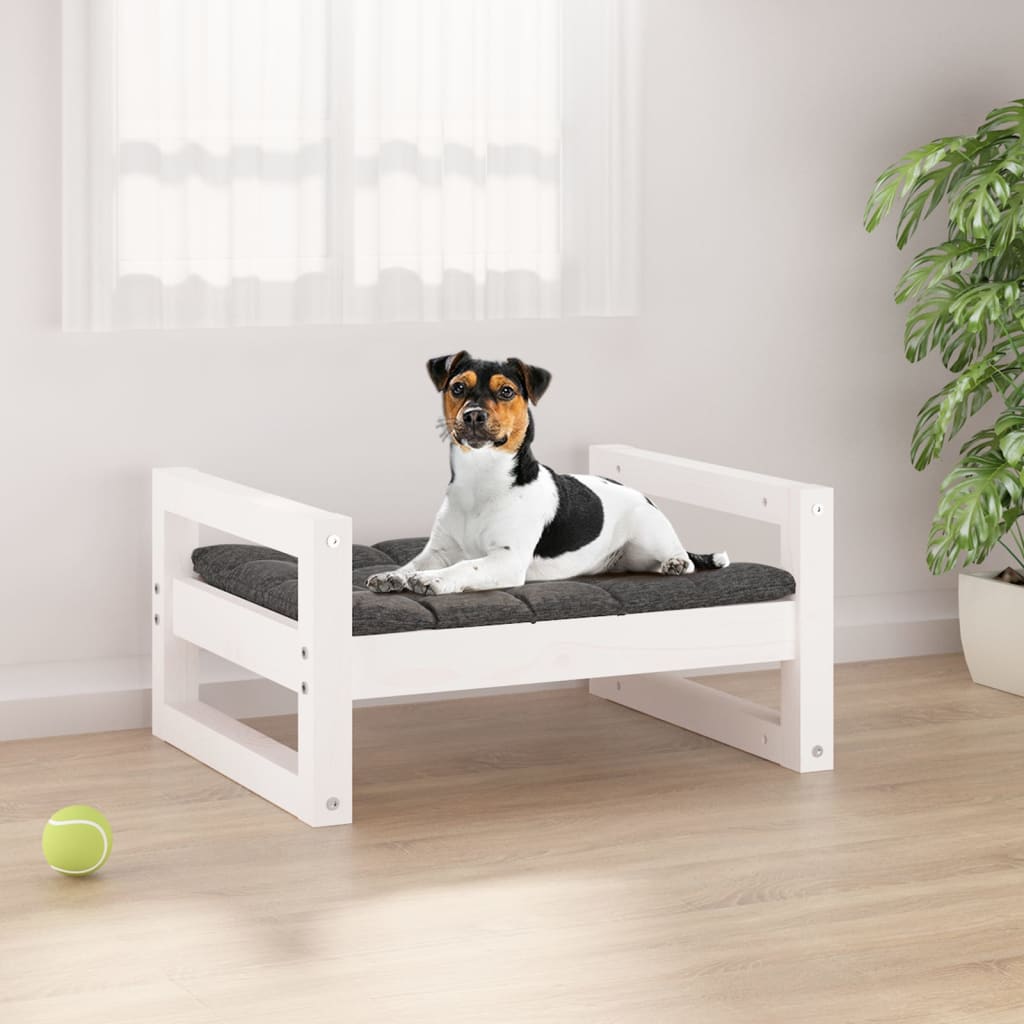 Hondenmand 55,5x45,5x28 cm massief grenenhout wit