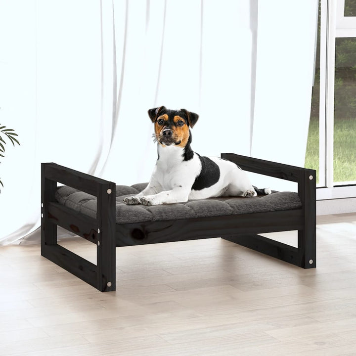 Hondenmand 55,5x45,5x28 cm massief grenenhout zwart