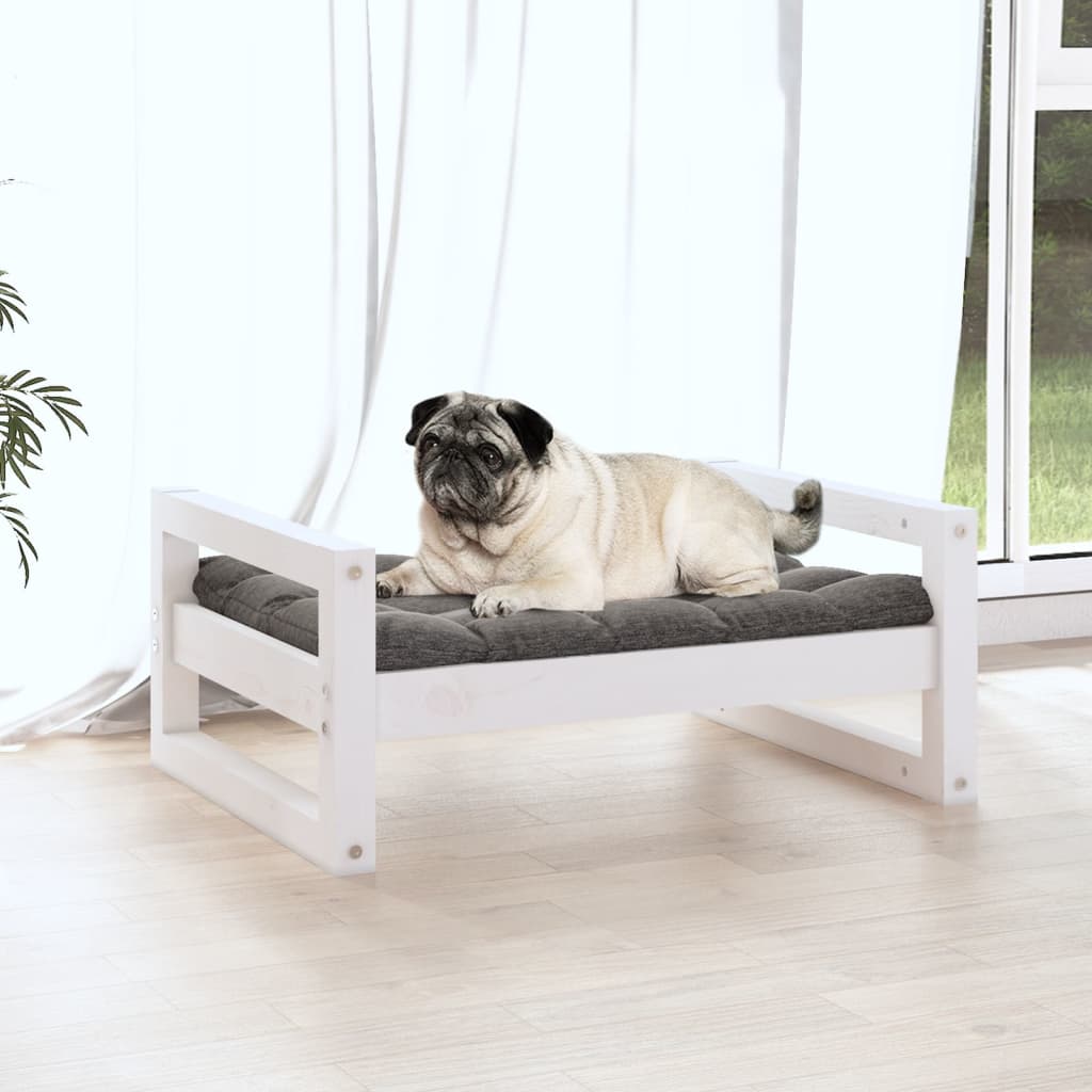 Hondenmand 65,5x50,5x28 cm massief grenenhout wit