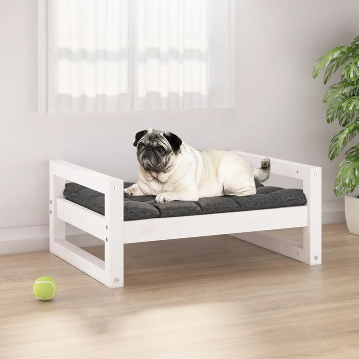 Hondenmand 65,5x50,5x28 cm massief grenenhout wit