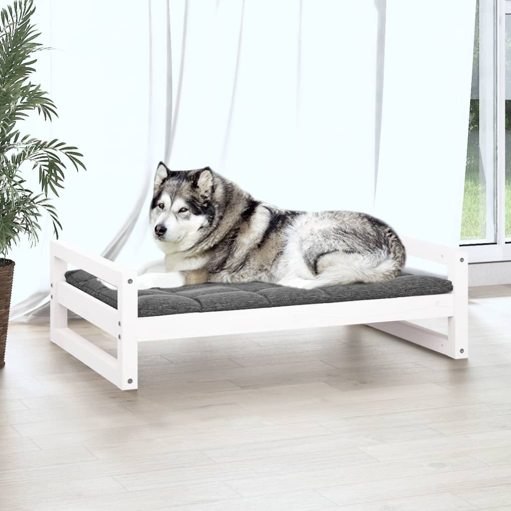 Hondenmand 105,5x75,5x28 cm massief grenenhout wit