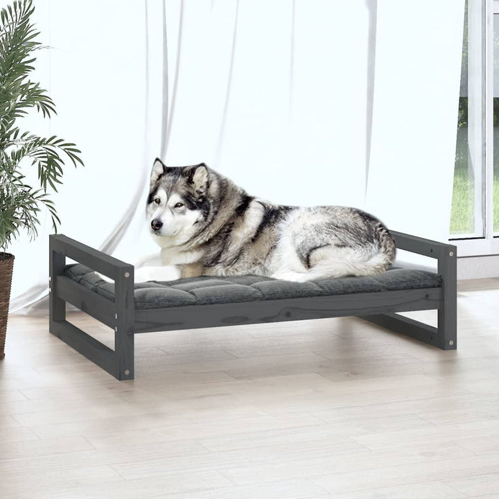 Hondenmand 105,5x75,5x28 cm massief grenenhout grijs