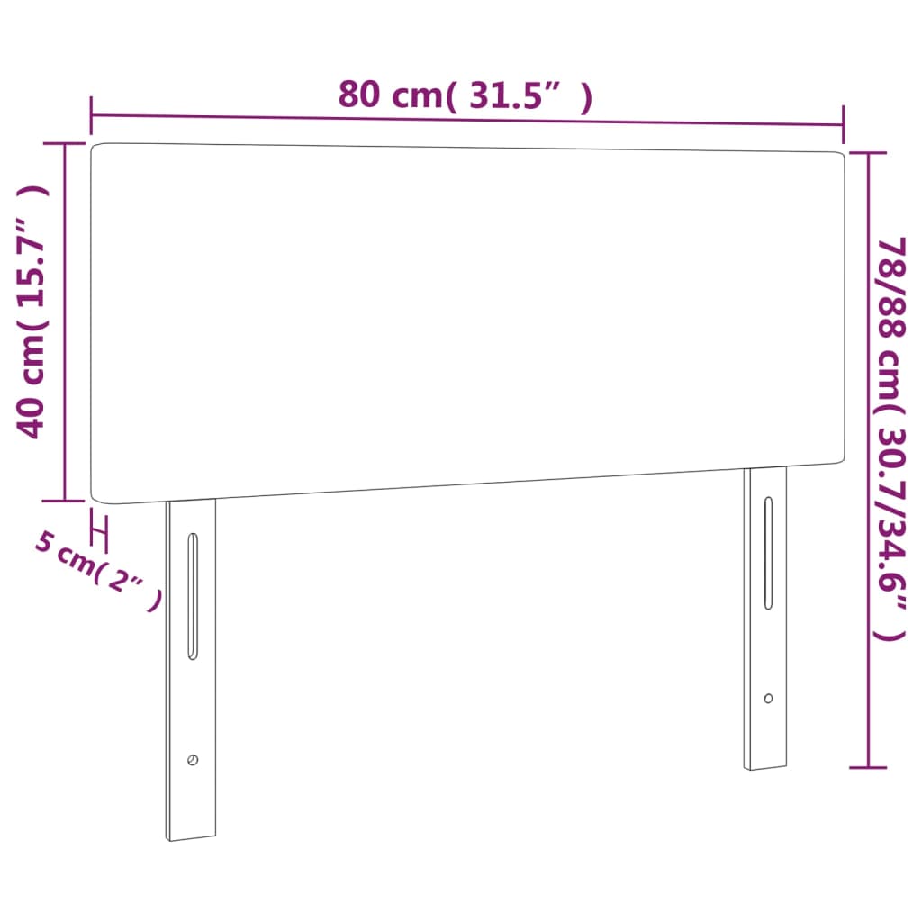 Hoofdbord 80x5x78/88 cm stof crèmekleurig