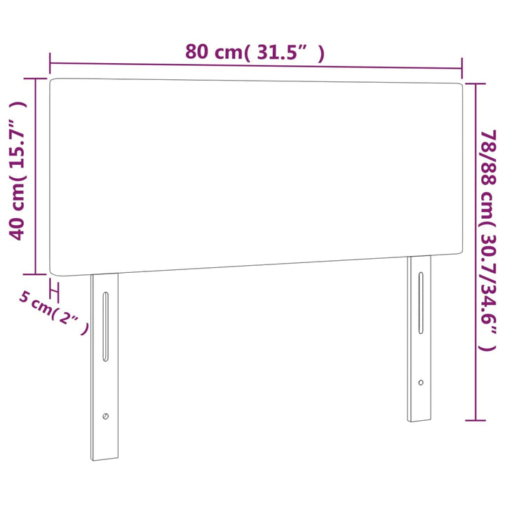 Hoofdbord 80x5x78/88 cm stof crèmekleurig