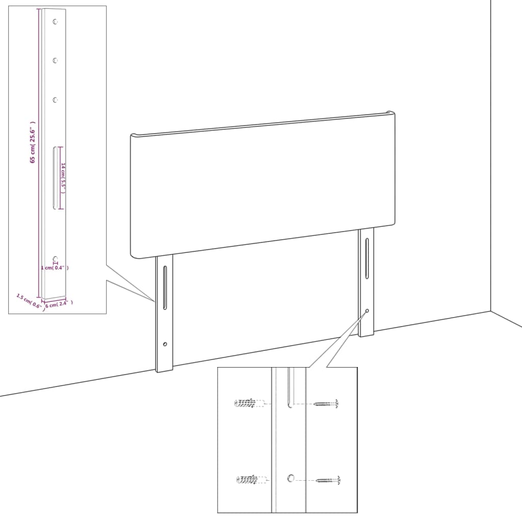 Hoofdbord 90x5x78/88 cm stof blauw