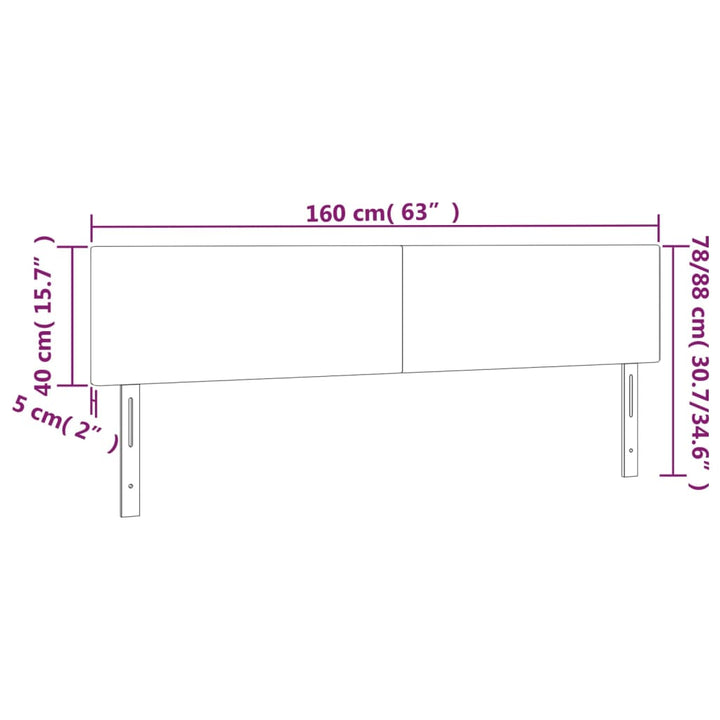 Hoofdborden 2 st 80x5x78/88 cm fluweel roze