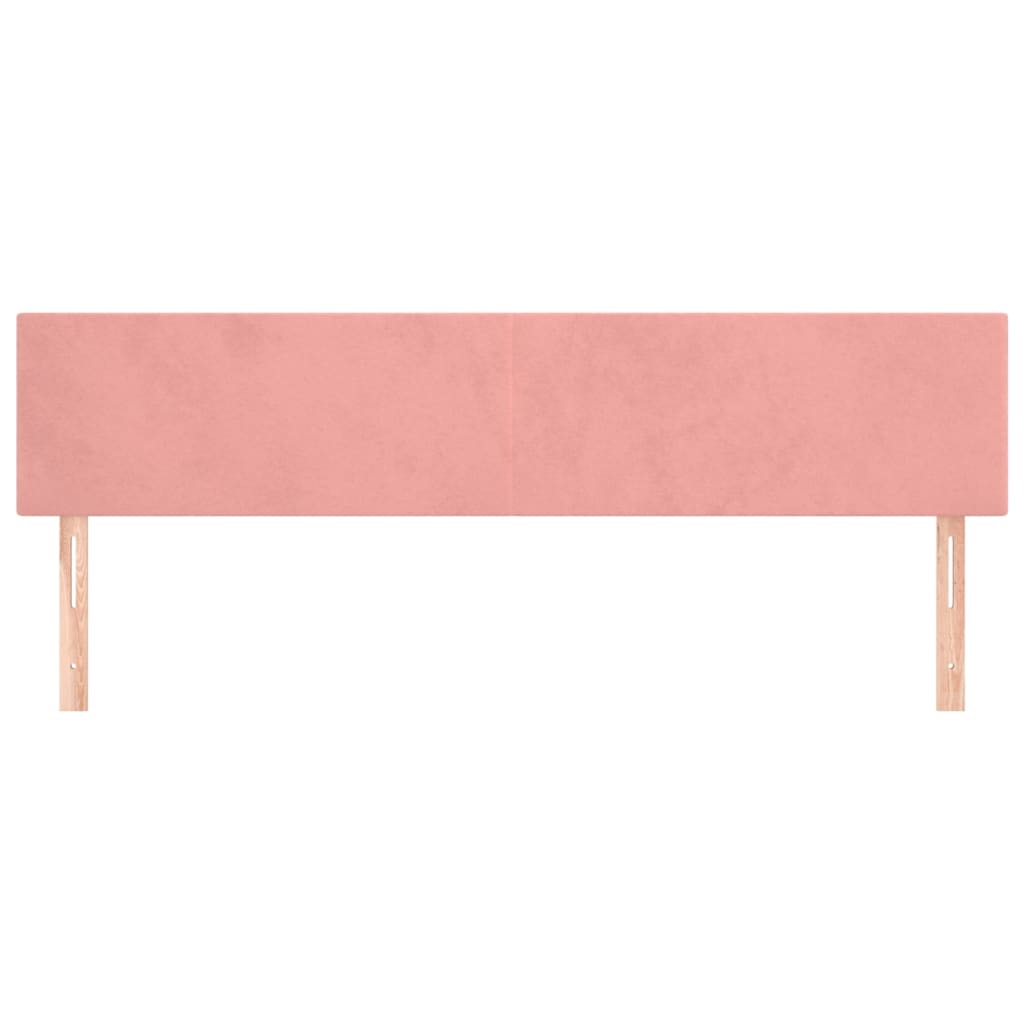 Hoofdborden 2 st 100x5x78/88 cm fluweel roze