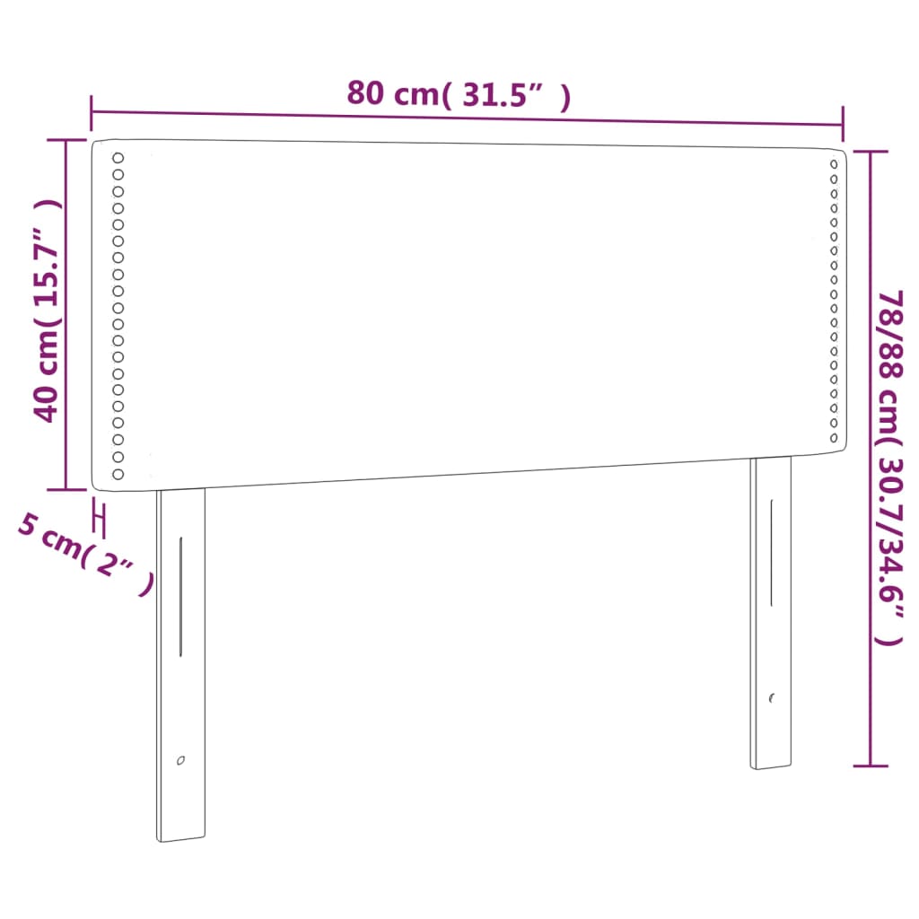 Hoofdbord 80x5x78/88 cm stof lichtgrijs