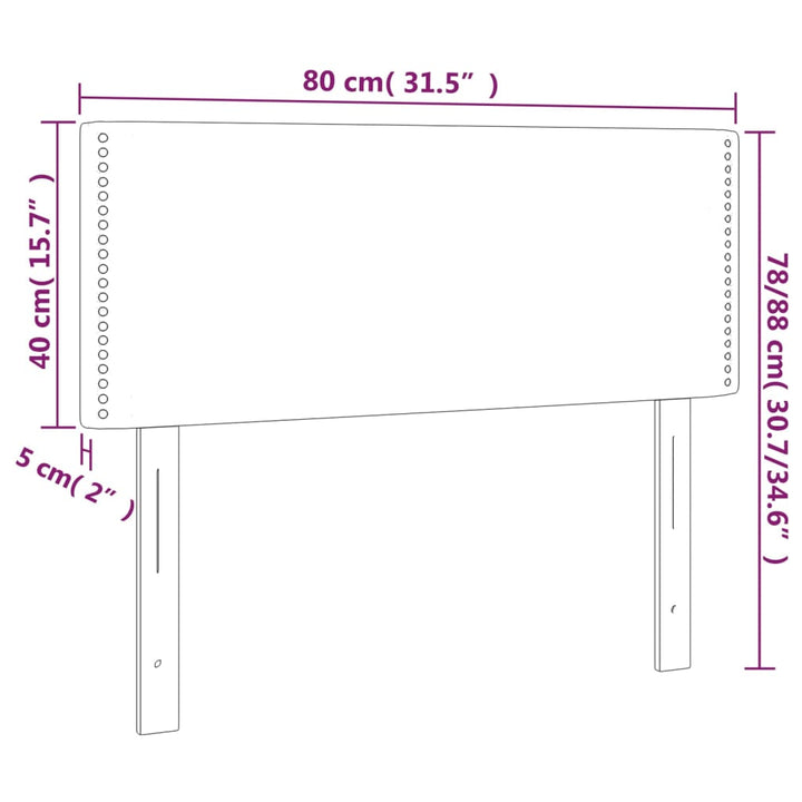 Hoofdbord 80x5x78/88 cm stof zwart