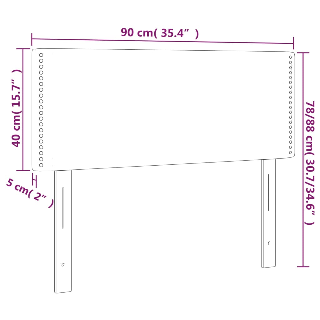 Hoofdbord 90x5x78/88 cm stof donkergrijs