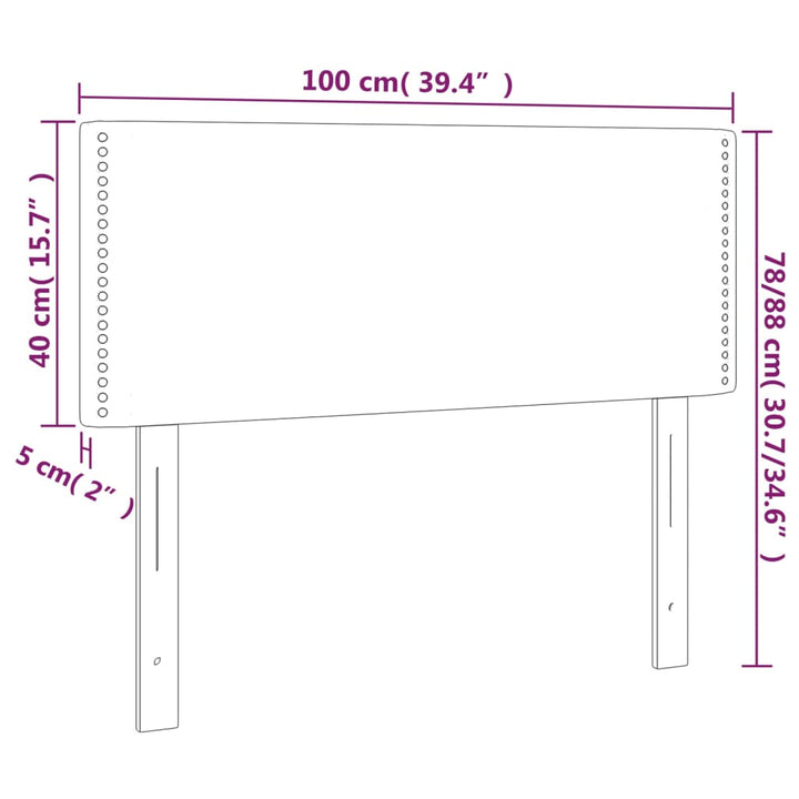 Hoofdbord 100x5x78/88 cm stof donkergrijs