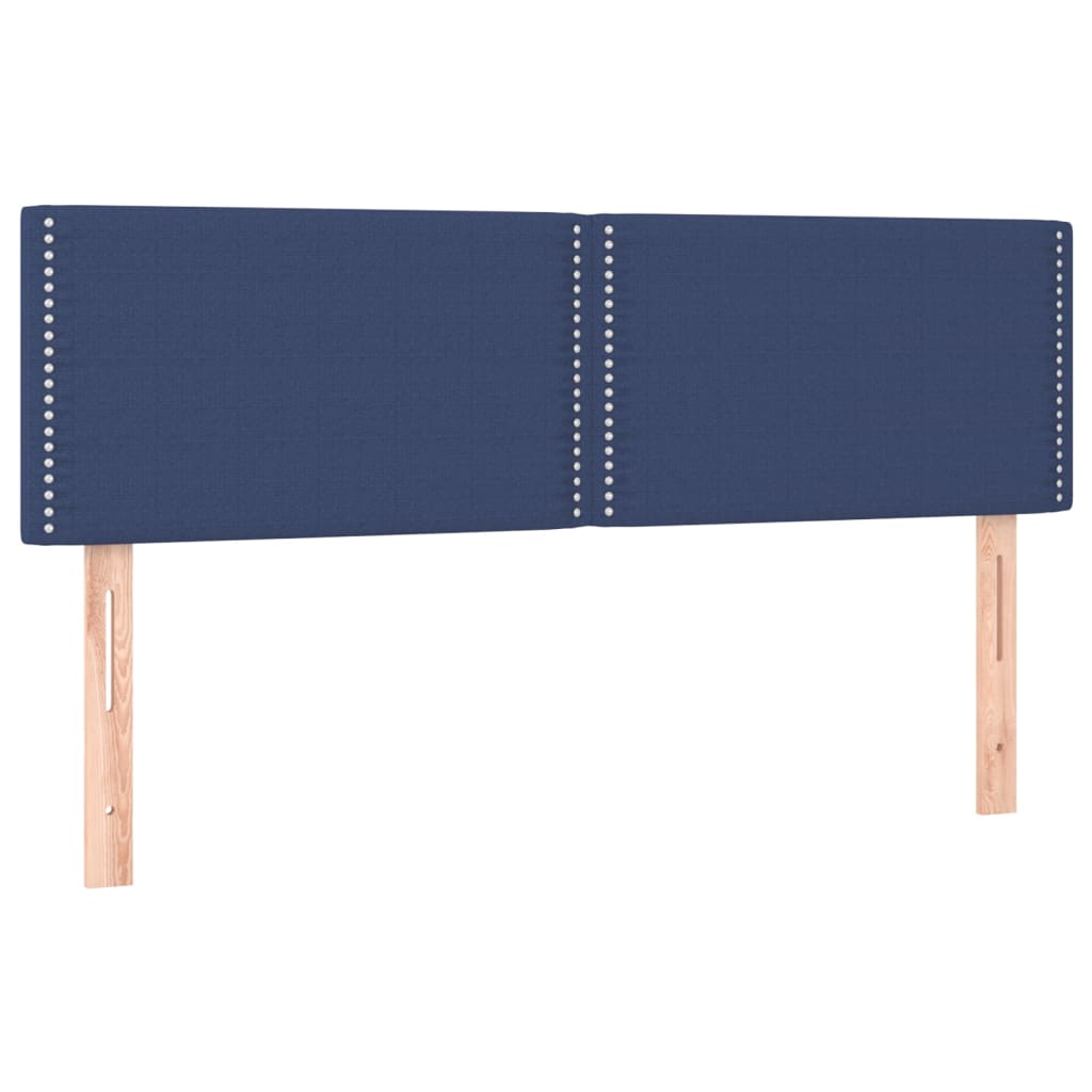 Hoofdborden 2 st 72x5x78/88 cm stof blauw