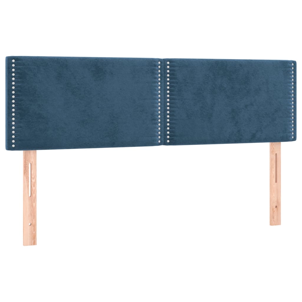 Hoofdborden 2 st 72x5x78/88 cm fluweel donkerblauw