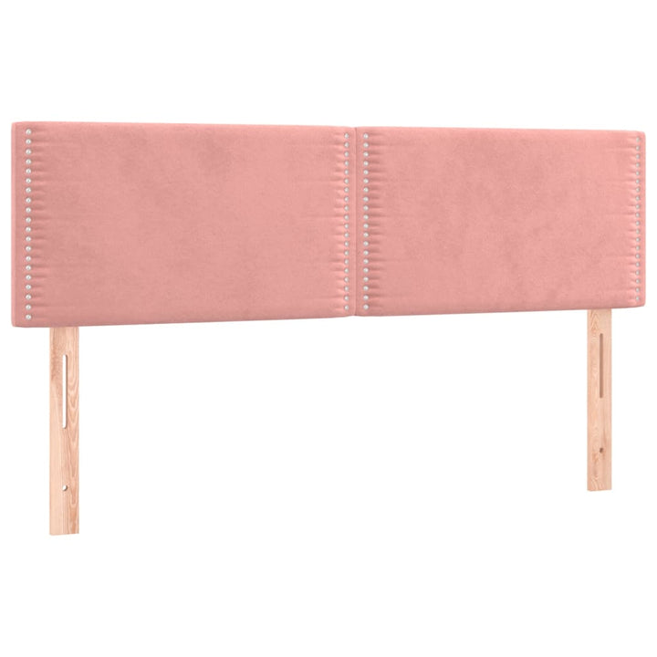 Hoofdborden 2 st 72x5x78/88 cm fluweel roze