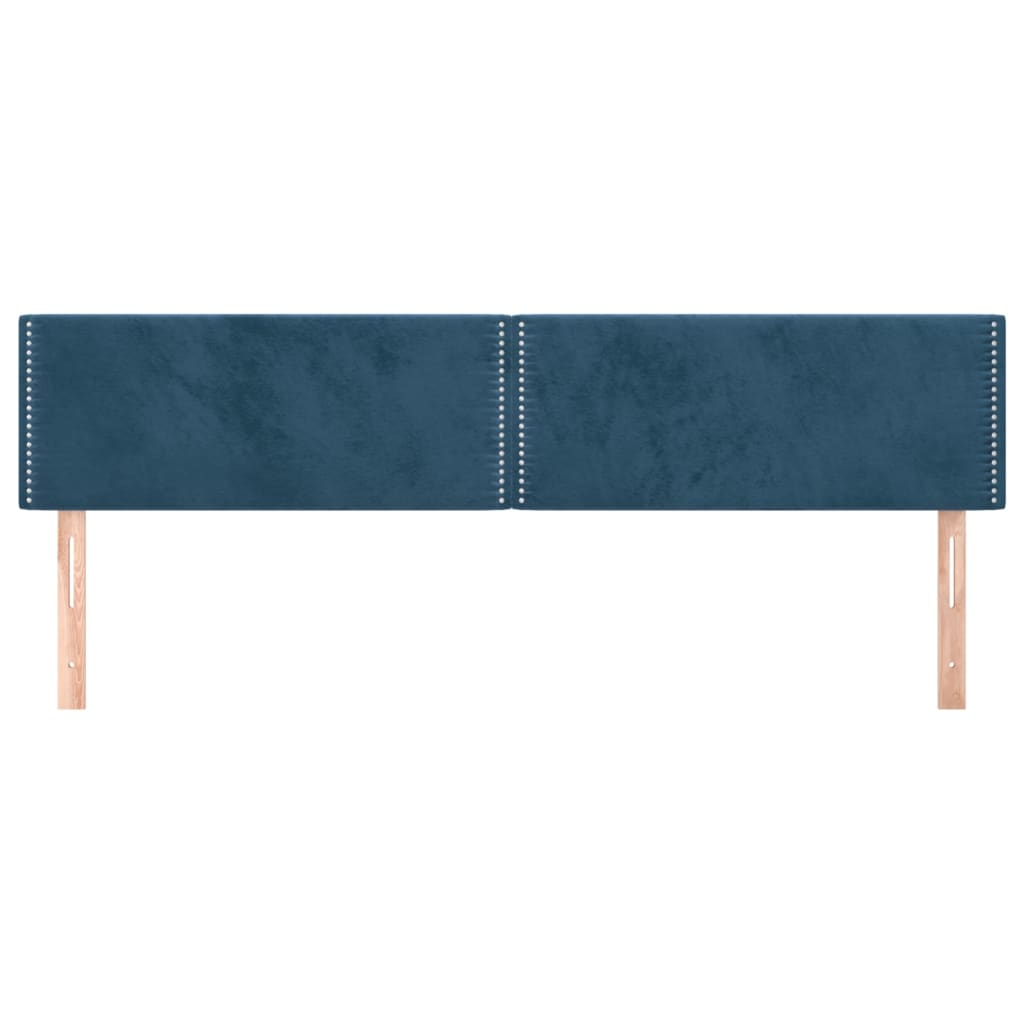 Hoofdborden 2 st 80x5x78/88 cm fluweel donkerblauw