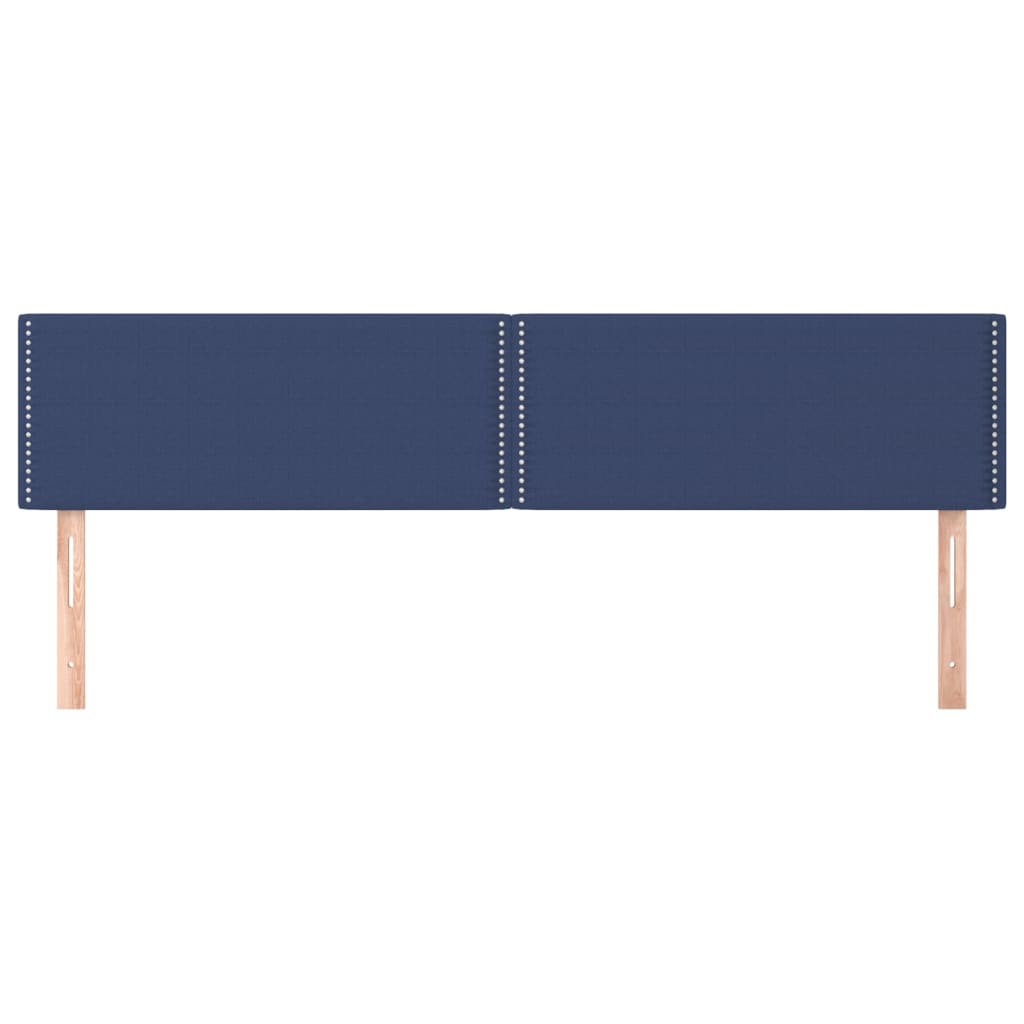 Hoofdborden 2 st 100x5x78/88 cm stof blauw