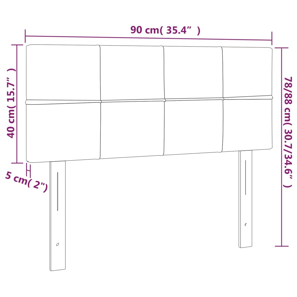 Hoofdbord 90x5x78/88 cm stof zwart