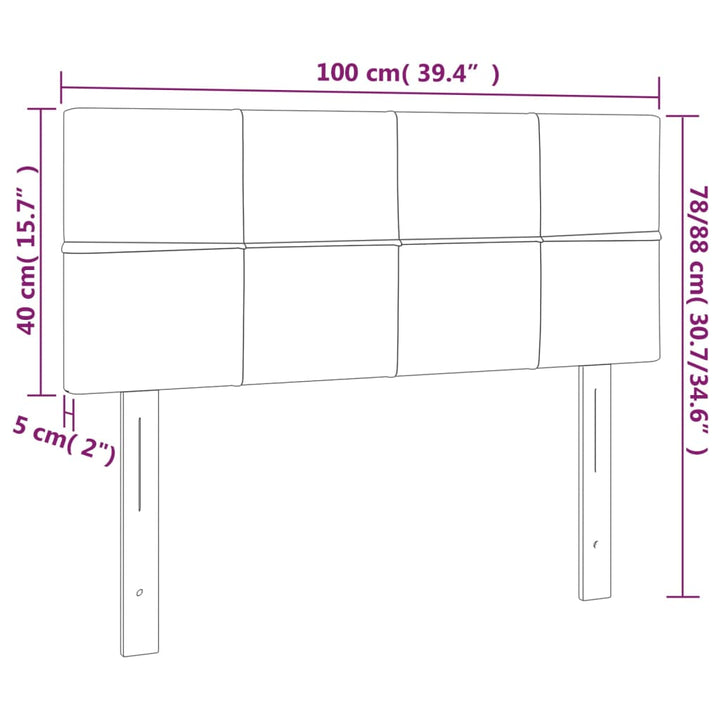 Hoofdbord 100x5x78/88 cm stof donkerbruin