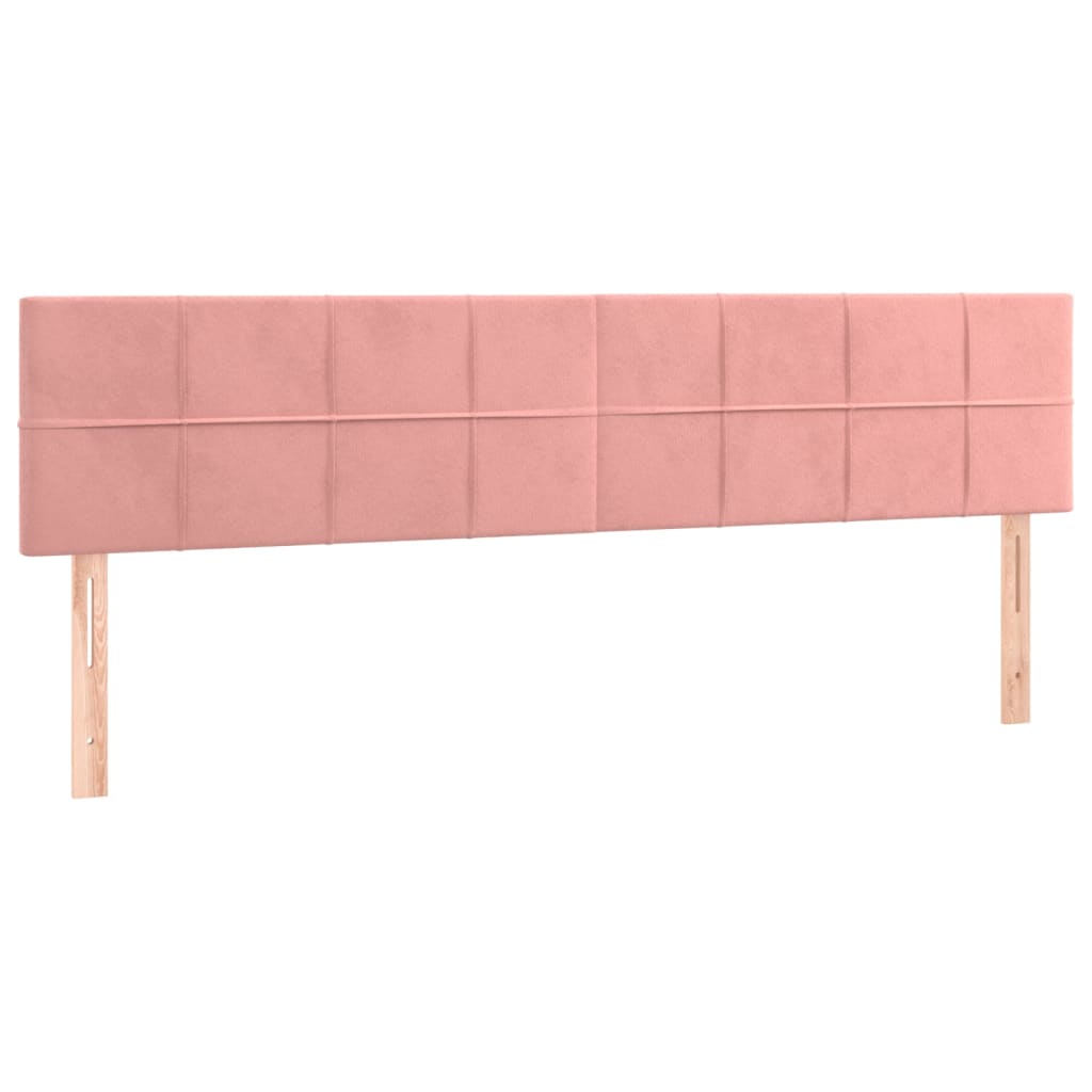 Hoofdborden 2 st 100x5x78/88 cm fluweel roze