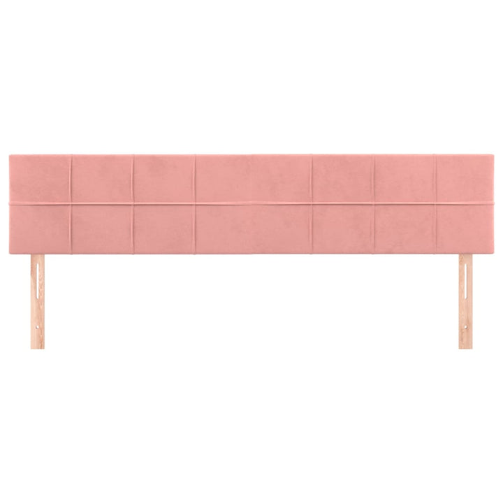 Hoofdborden 2 st 100x5x78/88 cm fluweel roze