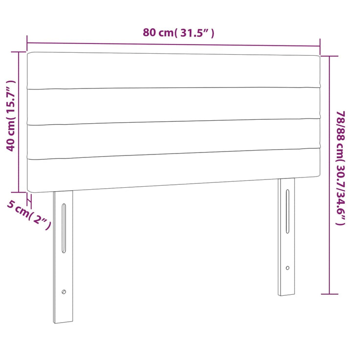 Hoofdbord 80x5x78/88 cm stof lichtgrijs