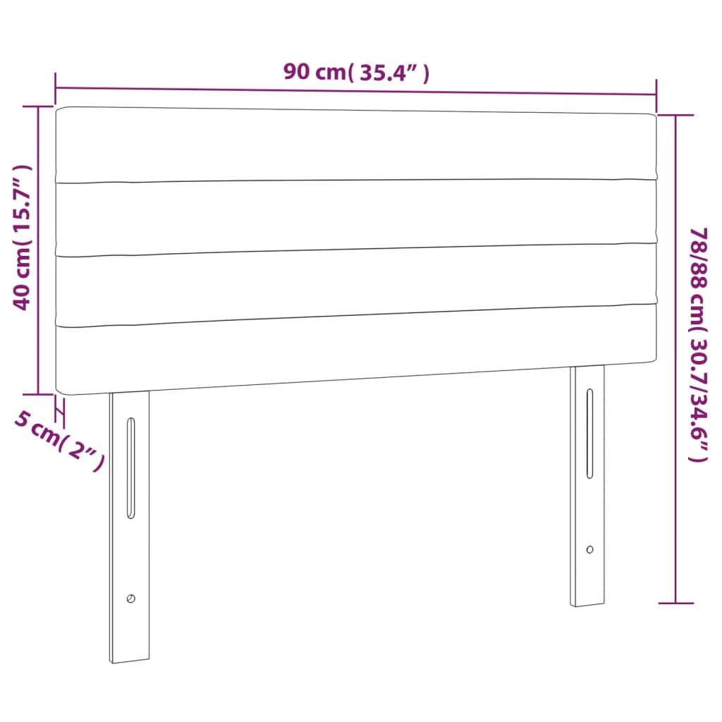 Hoofdbord 90x5x78/88 cm stof donkergrijs