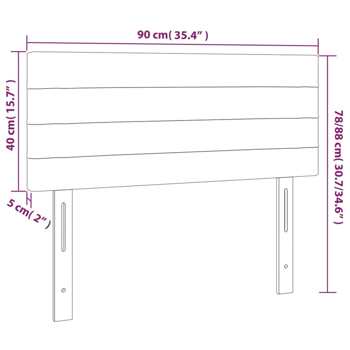 Hoofdbord 90x5x78/88 cm fluweel donkerblauw