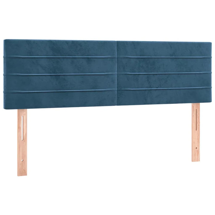 Hoofdborden 2 st 72x5x78/88 cm fluweel donkerblauw