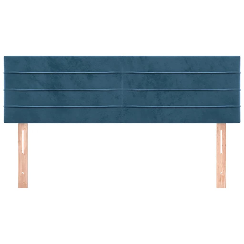 Hoofdborden 2 st 72x5x78/88 cm fluweel donkerblauw