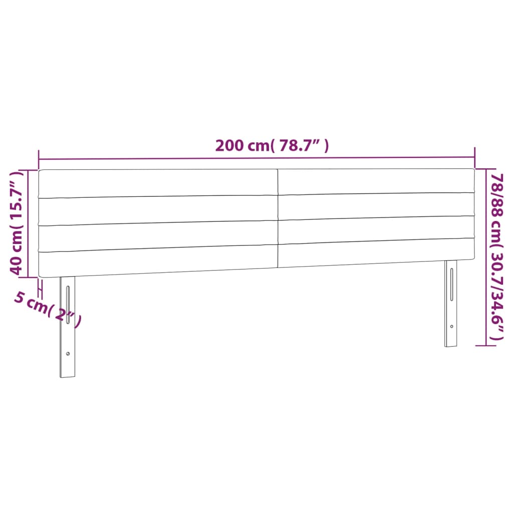 Hoofdborden 2 st 100x5x78/88 cm stof zwart