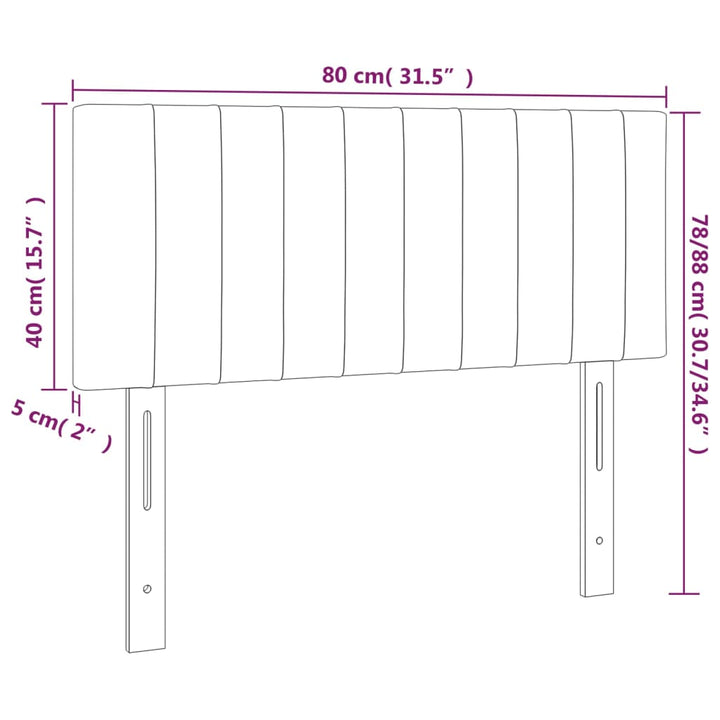 Hoofdbord 80x5x78/88 cm fluweel lichtgrijs