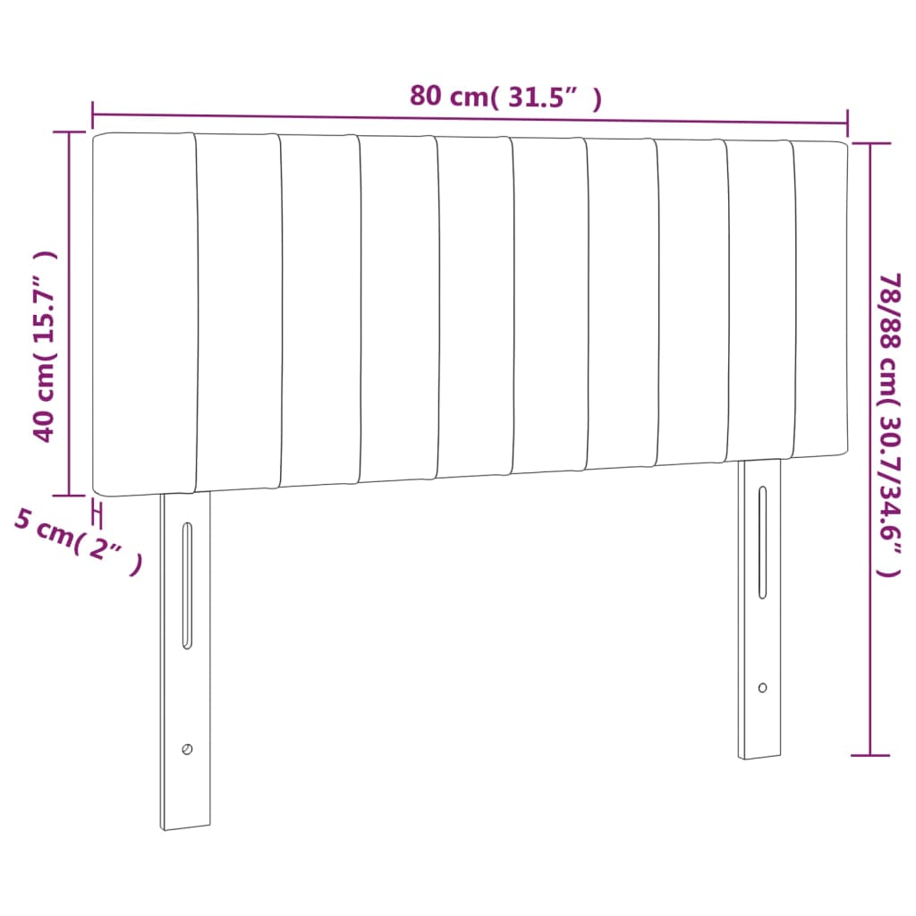 Hoofdbord 80x5x78/88 cm fluweel zwart