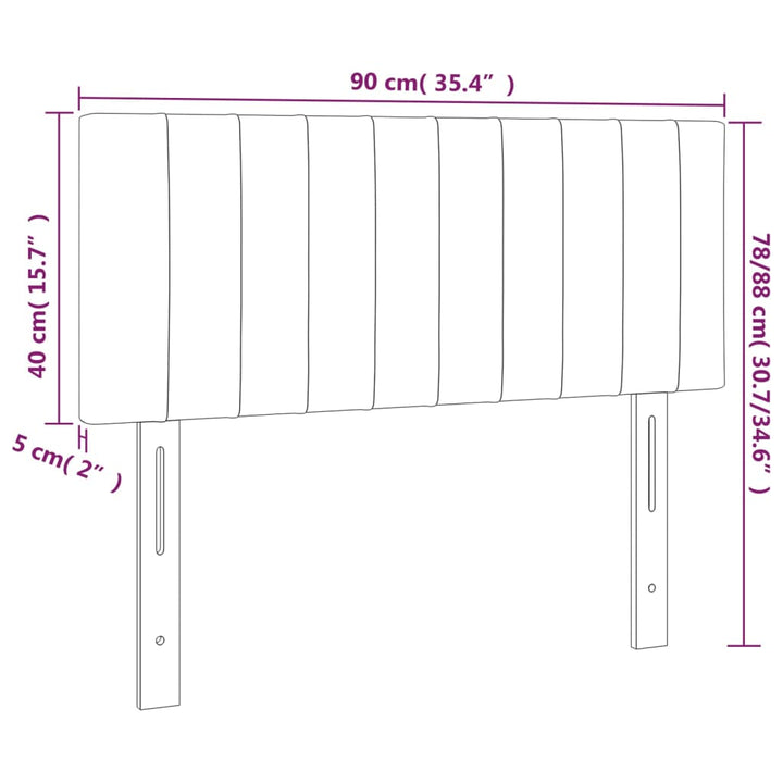 Hoofdbord 90x5x78/88 cm fluweel lichtgrijs