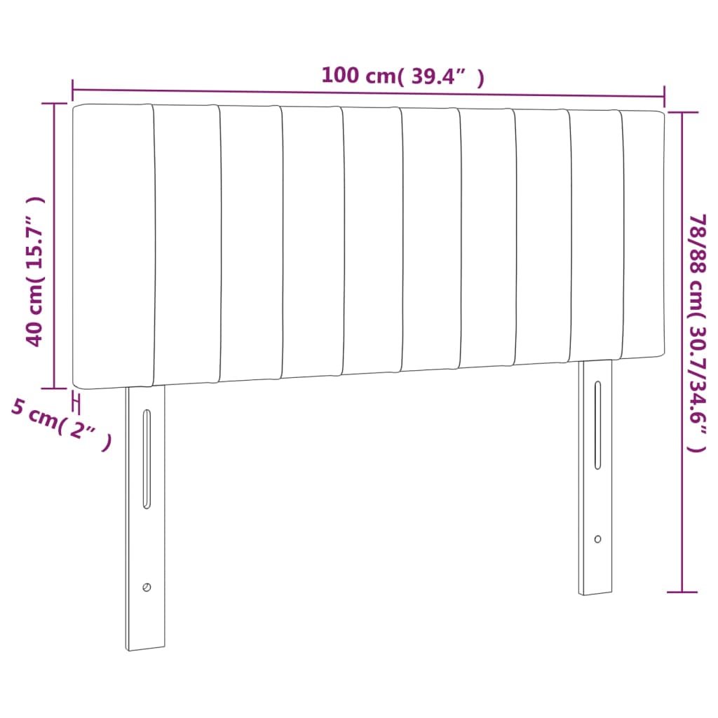 Hoofdbord 100x5x78/88 cm stof zwart