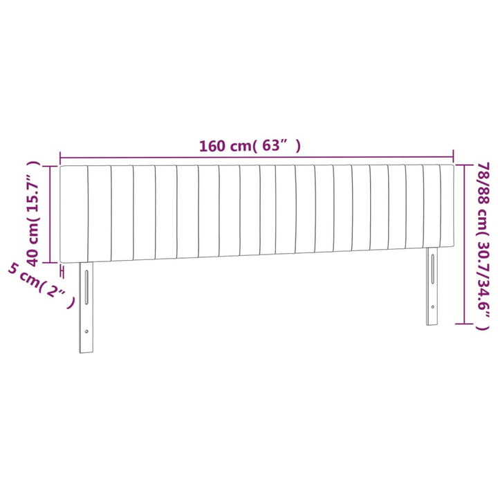 Hoofdborden 2 st 80x5x78/88 cm stof zwart