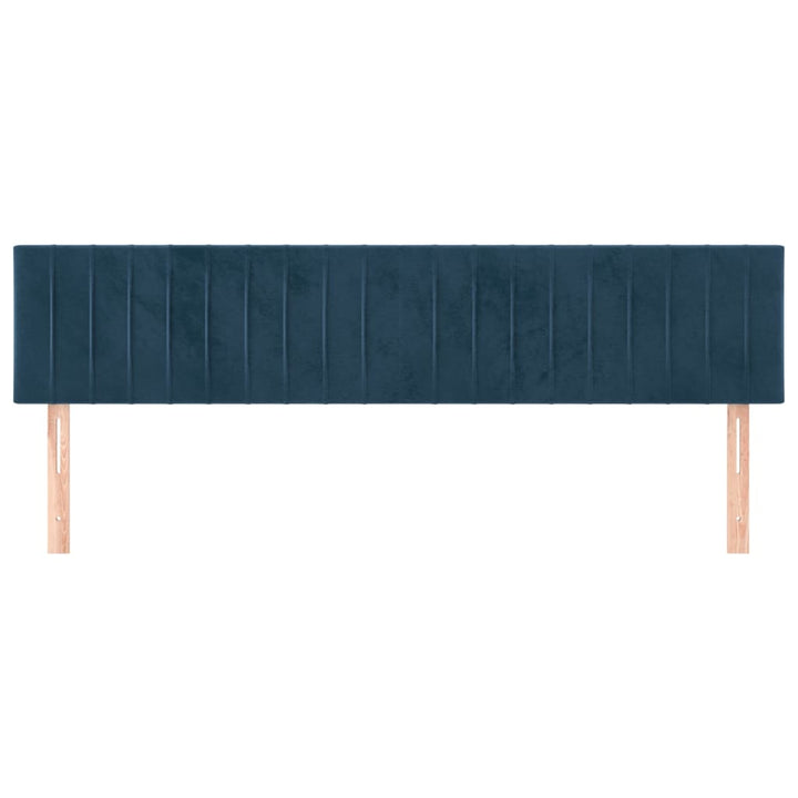 Hoofdborden 2 st 100x5x78/88 cm fluweel donkerblauw