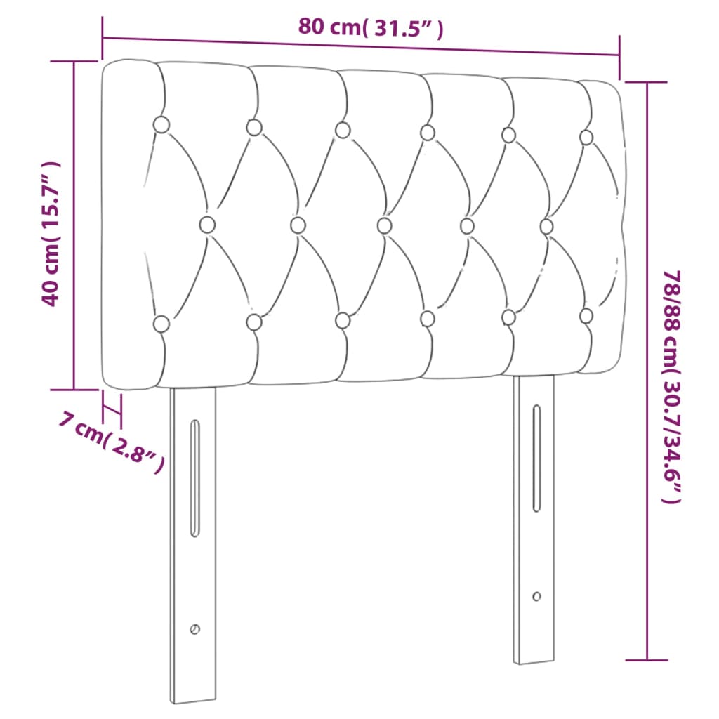 Hoofdbord 80x7x78/88 cm stof lichtgrijs