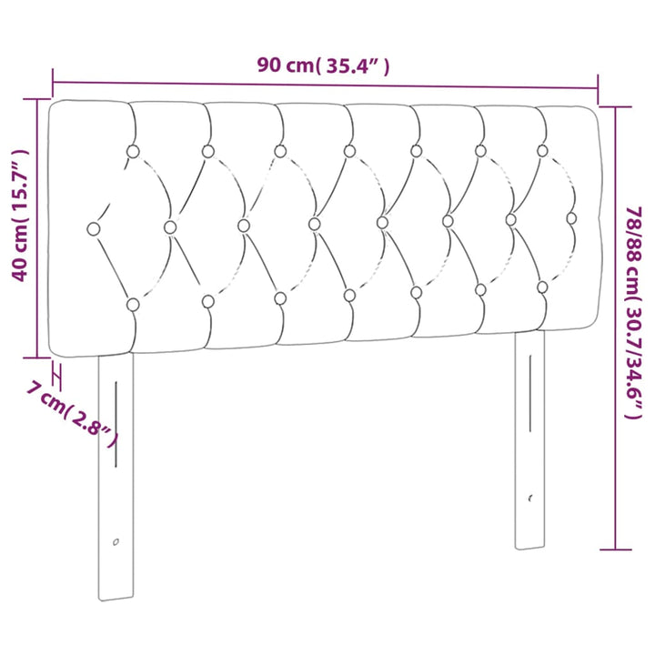 Hoofdbord 90x7x78/88 cm stof zwart