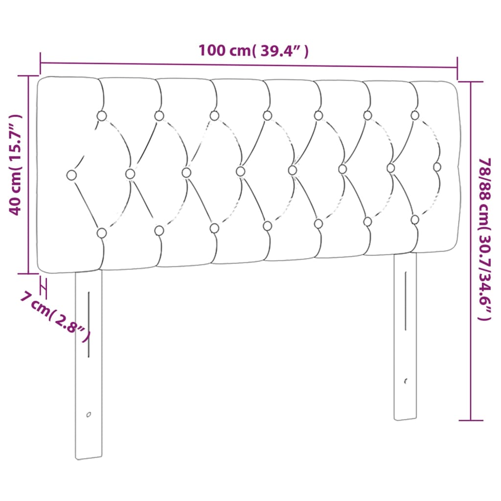 Hoofdbord 100x7x78/88 cm stof donkerbruin