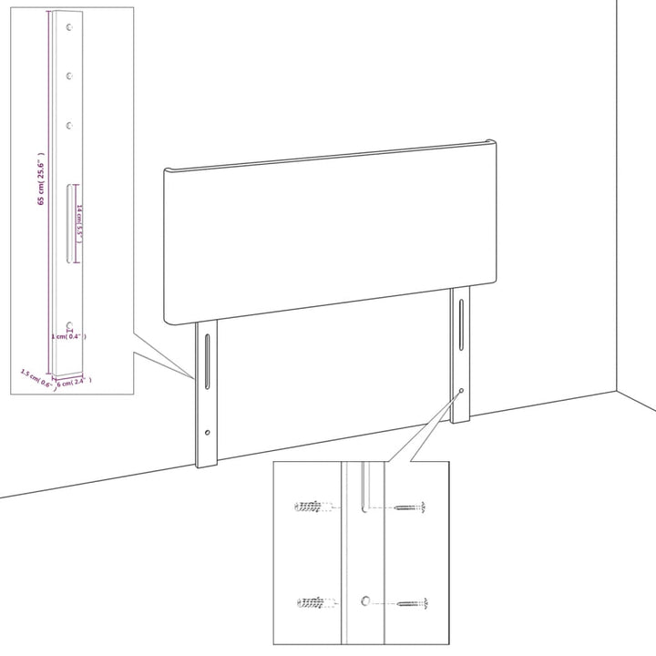 Hoofdborden 2 st 72x7x78/88 cm fluweel lichtgrijs